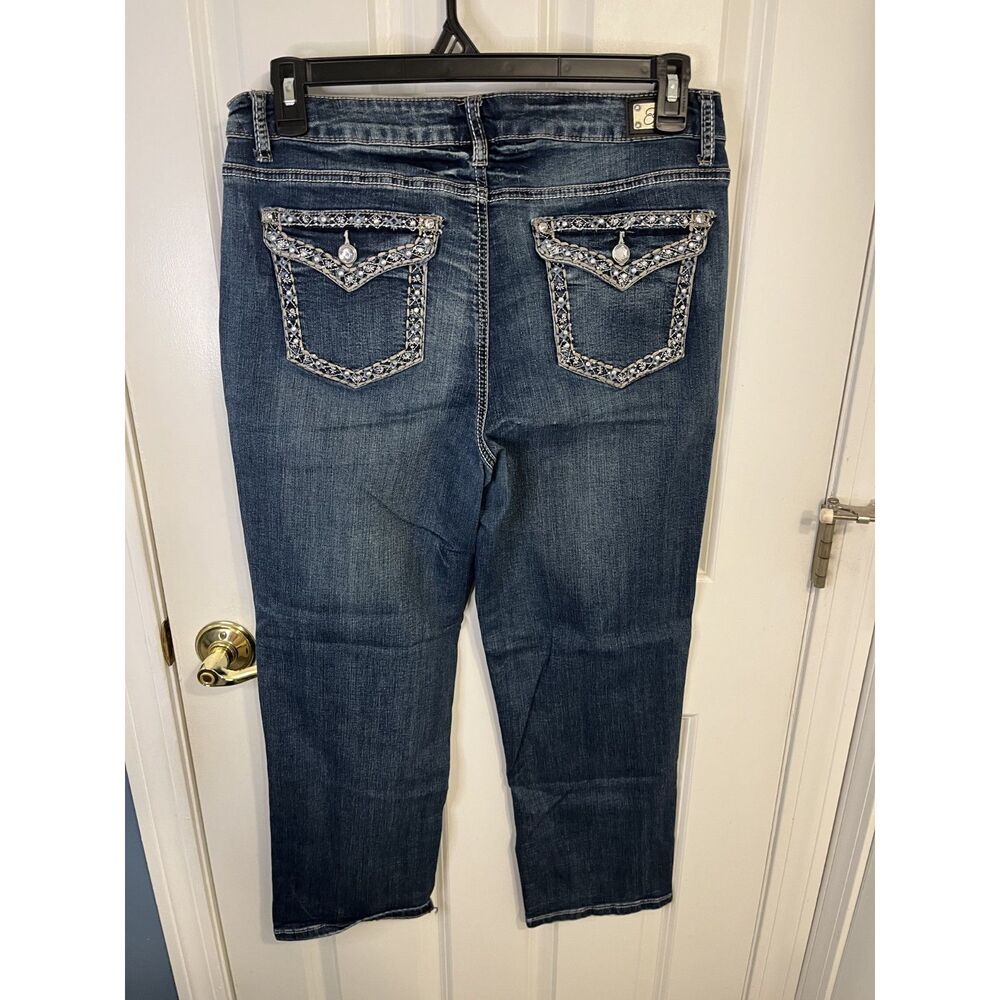 Earl Jeans Embellished Flap Pocket Jeans Size 14 - Picture 2 of 4